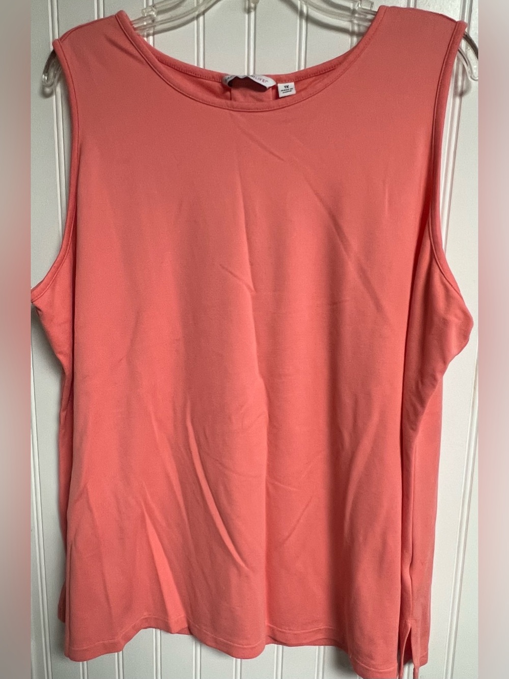 Isaac Mizrahi Live Coral Tank Top Women’s Plus Sz 1X